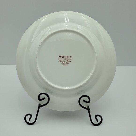 Waverly Garden Room Fruit Toile Salad Plates Dark Red Plates Cream Fruit Leaves - Picture 4 of 6